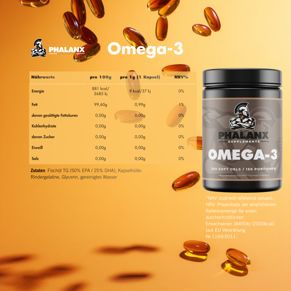 Omega-3 Kapseln I 1000 mg mit 75 % Omega-3 Triglyceriden (50 EPA / 25 DHA)