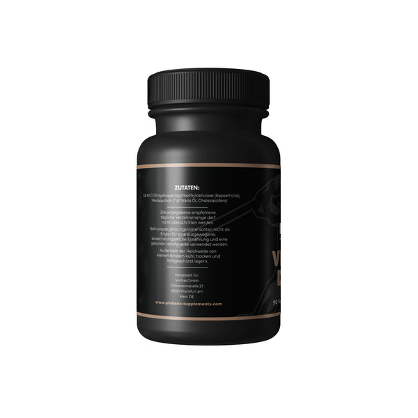 Vitamin D3+K2 – 90 Liquid Kapseln – 5.000 IE Vitamin D3 pro Kapsel – Für normale Funktion von Immunsystem, Knochen & Herzgesundheit