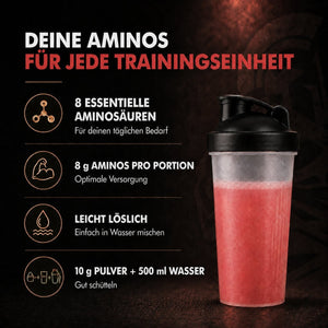 EAA – Essentielle Aminosäuren Pulver I 500g I 8g Aminos pro Portion