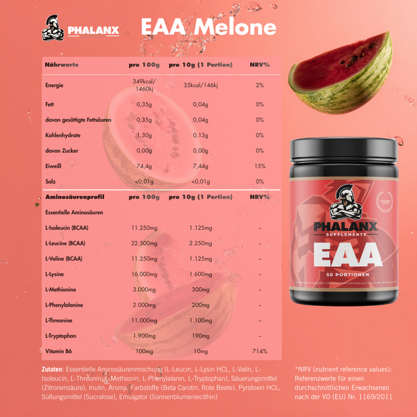 EAA – Essentielle Aminosäuren Pulver I 500g I 8g Aminos pro Portion