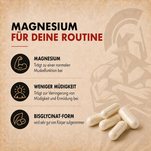 Magnesium Bisglycinat I 120 Kapseln I 500mg Magnesium Bisglycinat / 60mg Magnesium pro Kapsel